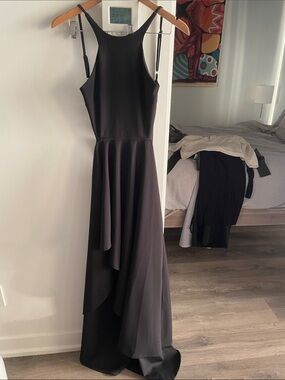 Hello Molly Black High-Low open back with crossing straps Evening Gown
